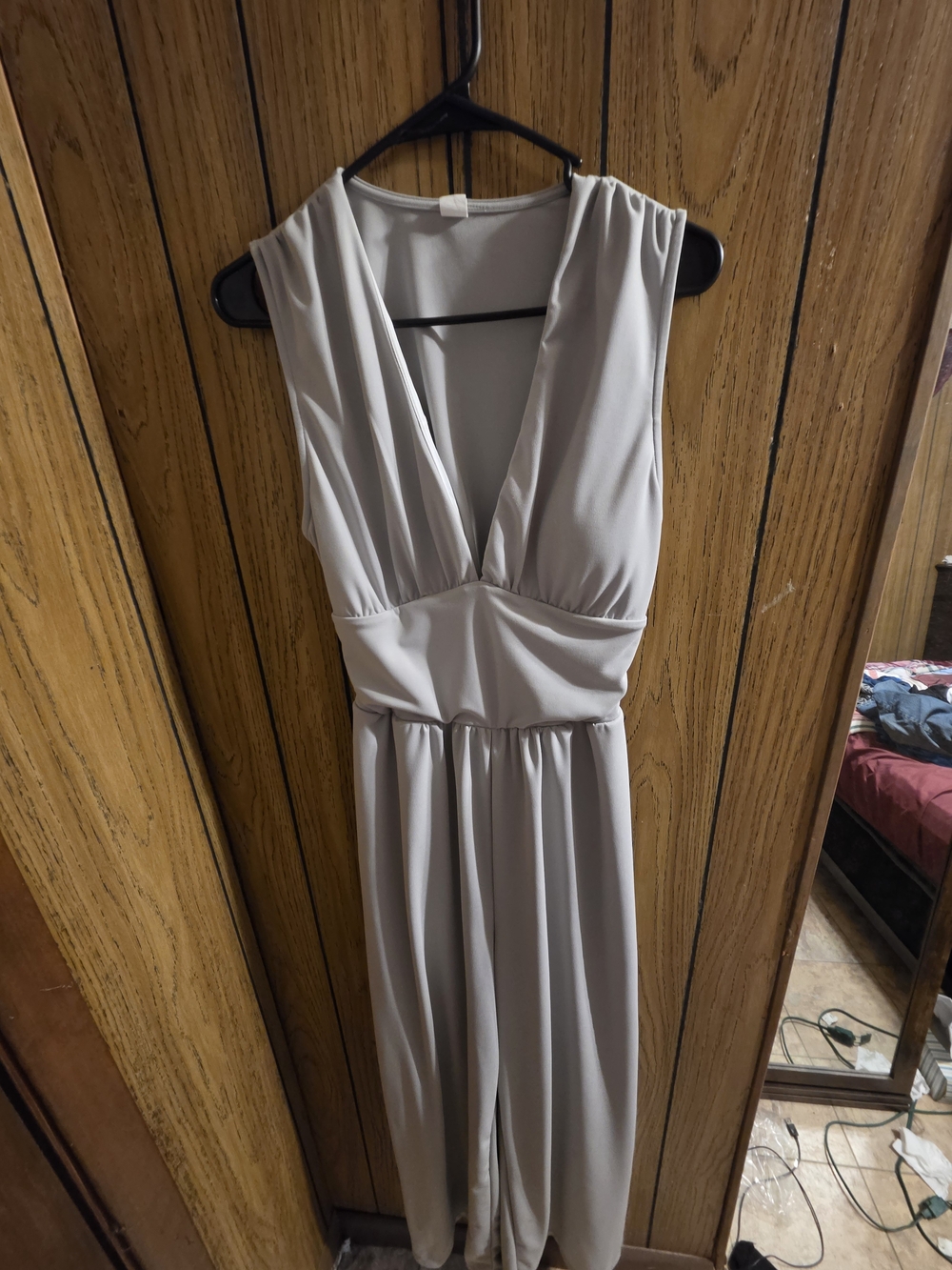 HALARA Sleeveless V-Neck Easy Peasy Romper in Light Gray